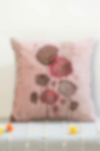 Pink & Grey Premium Velvet Hand Embroidered Cushion Cover by Mid July Home