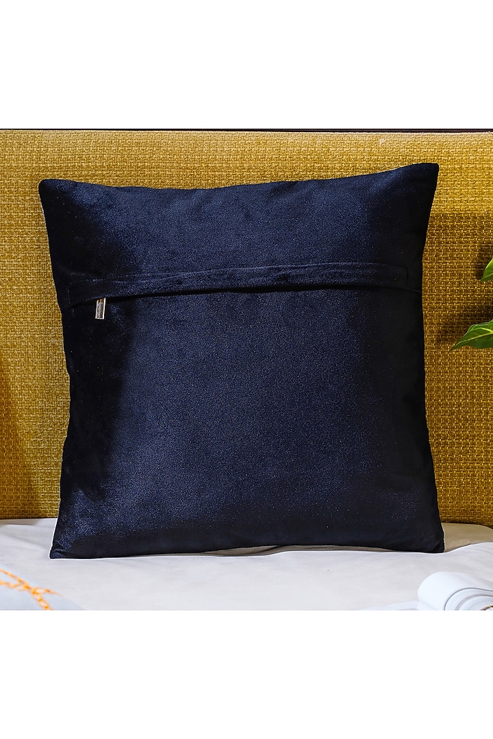 Black Premium Velvet Zardosi Embellished Cushion Cover Set by Mid July Home at Pernia's Pop Up Shop