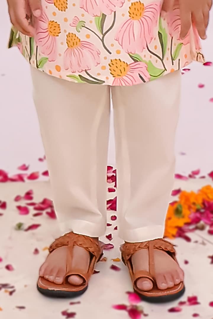 Multi-Colored Silk Printed Kurta Set For Boys by Mudkid at Pernia's Pop Up Shop