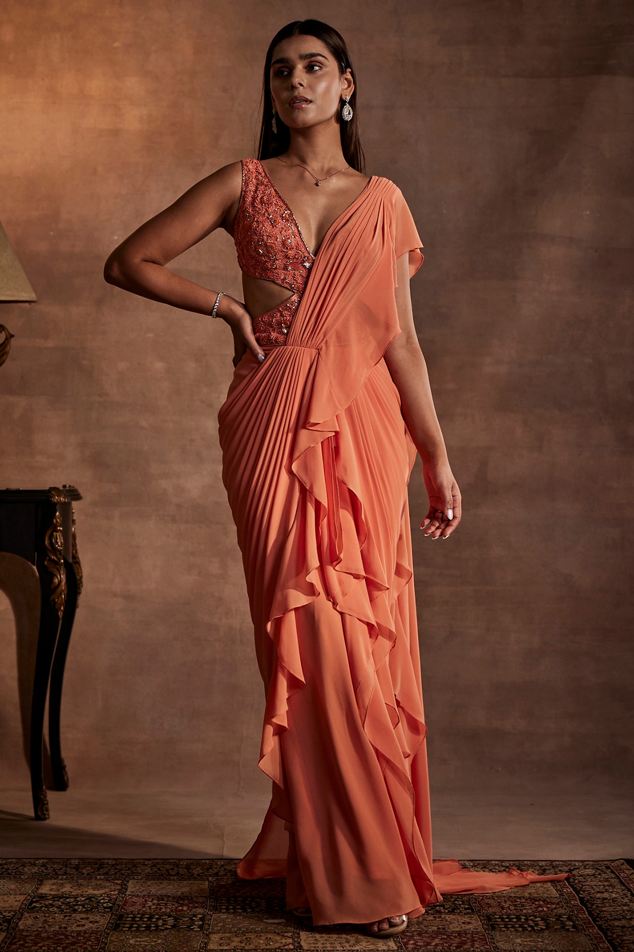 Silk Sarees : Orange heavy sana silk jacquard weaving work ...
