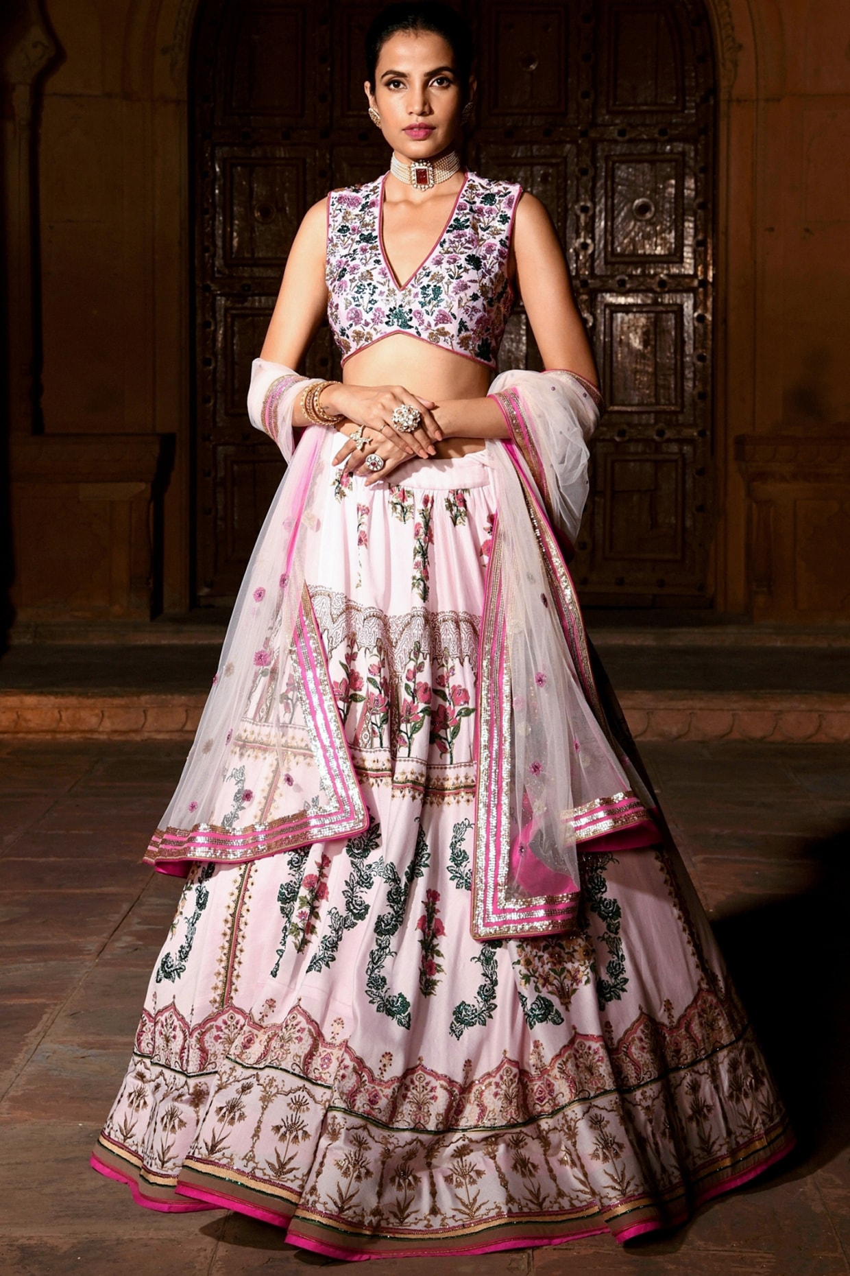 Gulabi lehenga sales