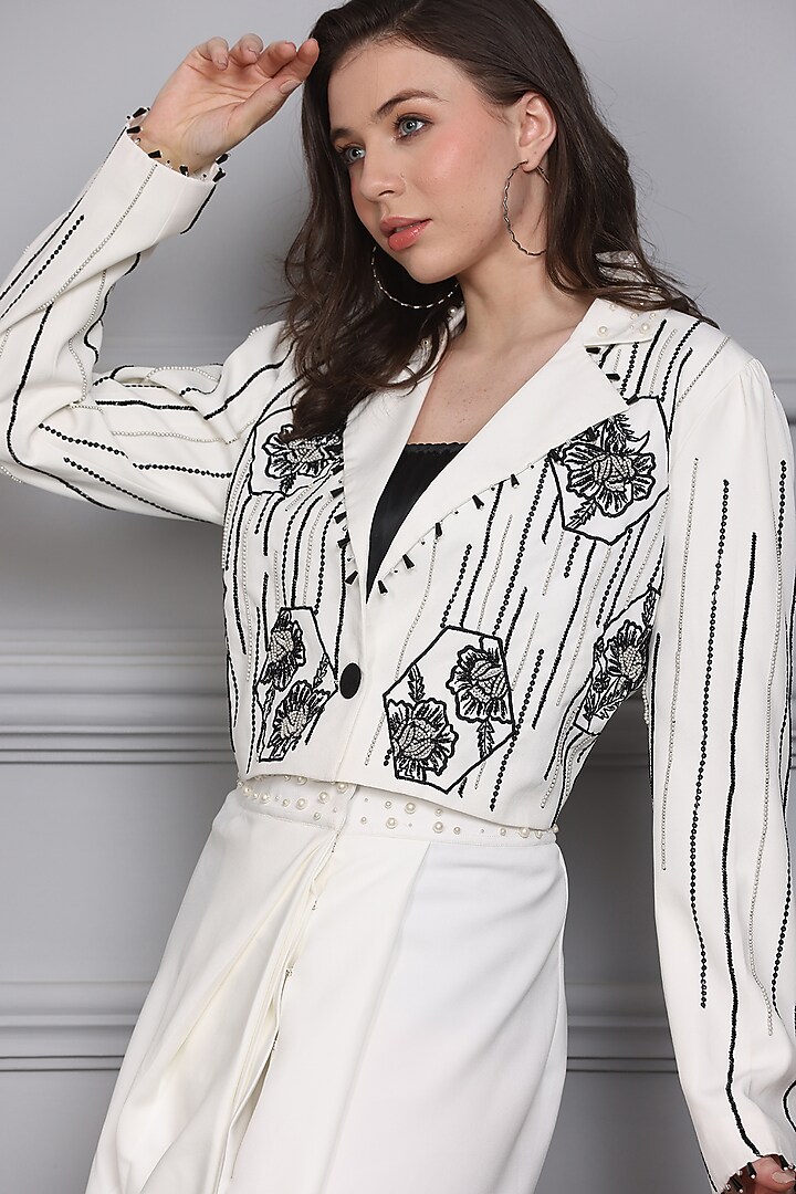 White Imported Crepe Draped Skirt Set by Midori by SGV at Pernia's Pop Up Shop