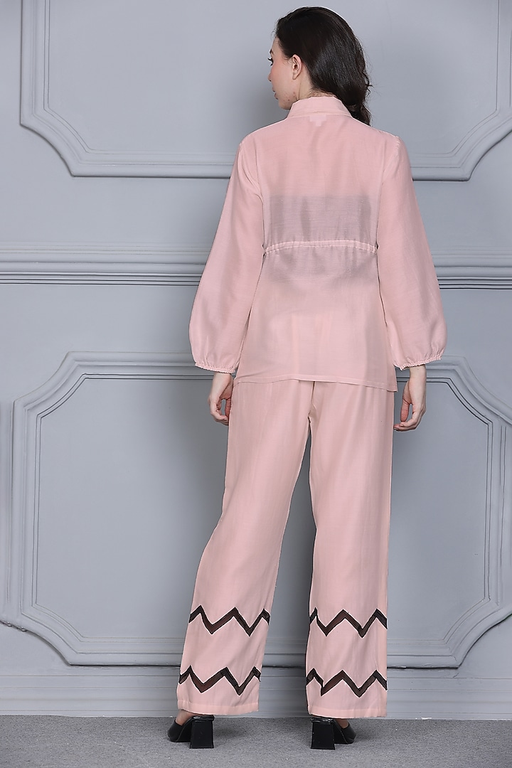 Pink Cotton Silk Chanderi Resham Embroidered Co-ord Set by Midori by SGV at Pernia's Pop Up Shop