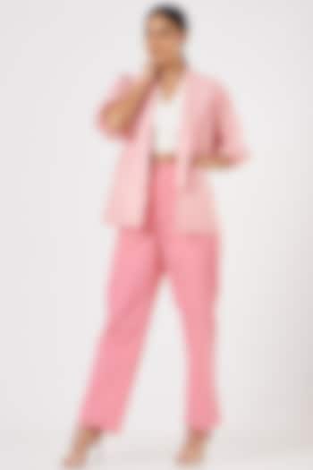 Pink Cotton Pant Set by Midori by SGV