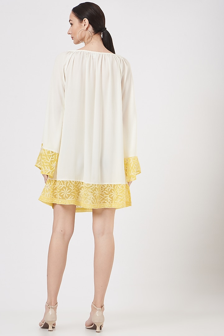 Off-White Embroidered Mini Dress by Midori by SGV at Pernia's Pop Up Shop