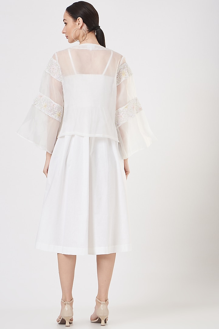 White Organza Summer Dress With Cape by Midori by SGV at Pernia's Pop Up Shop