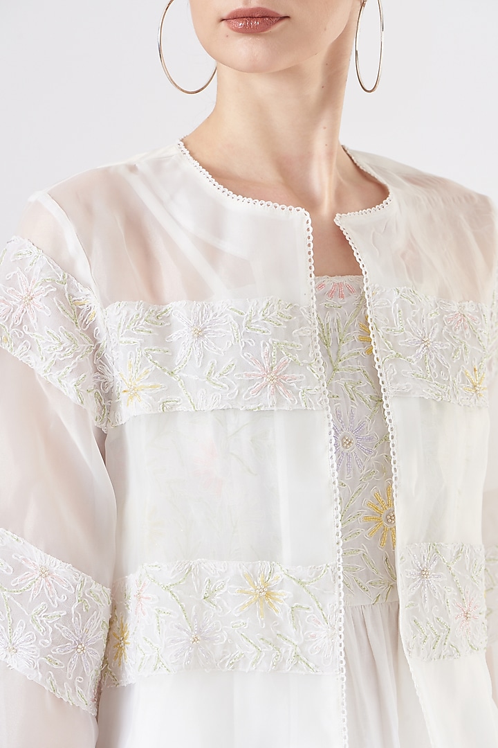 White Organza Summer Dress With Cape by Midori by SGV at Pernia's Pop Up Shop