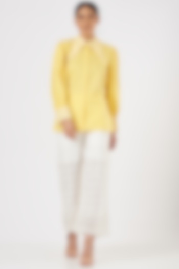 Yellow Embroidered Shirt by Midori by SGV