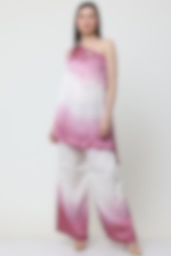 Pink Bemberg Satin Embroidered Co-Ord Set by Midori by SGV at Pernia's Pop Up Shop