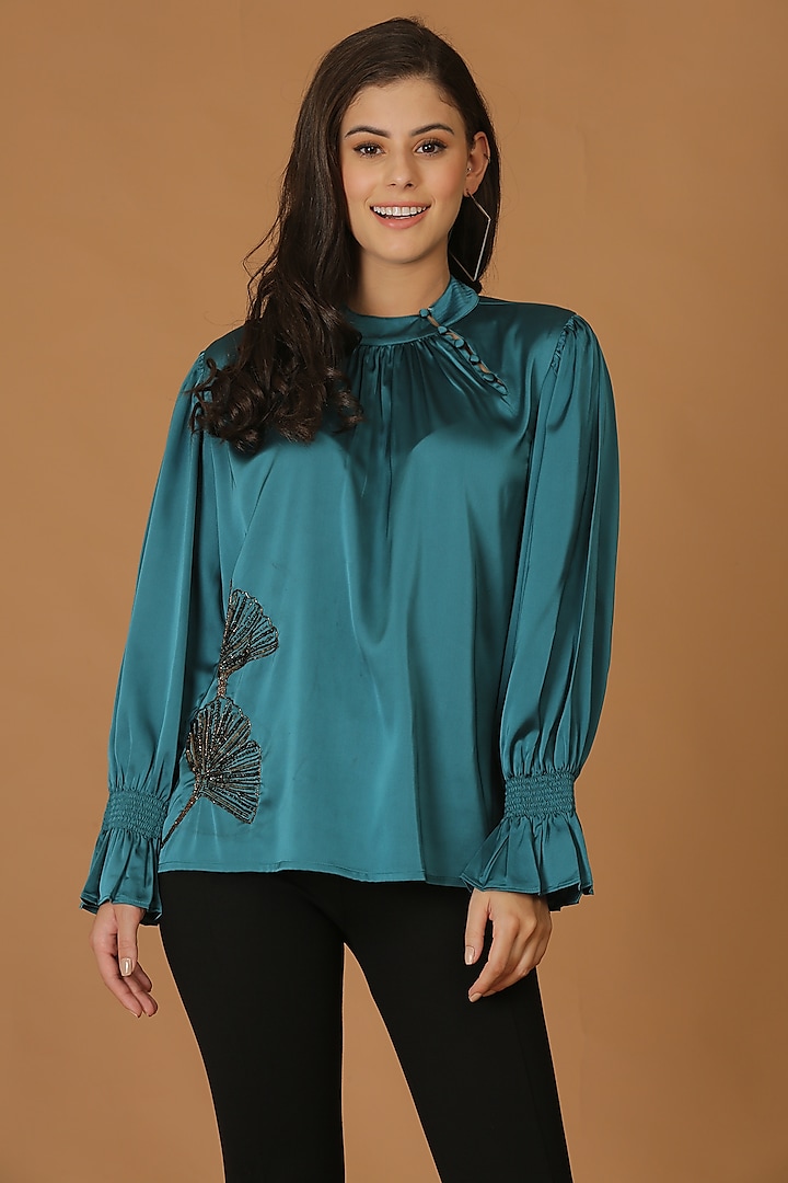 Midnight Green Embroidered Top
  by Midori by SGV
