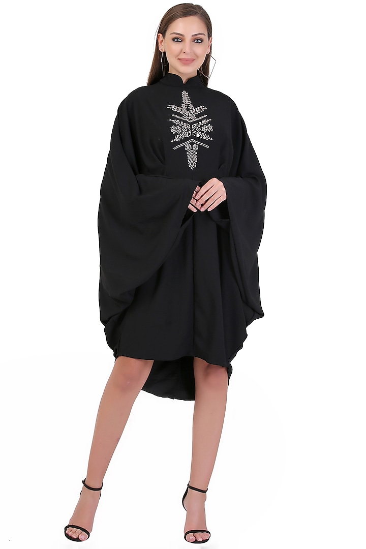 Black Hand Embroidered Kaftan Dress by Midori by SGV