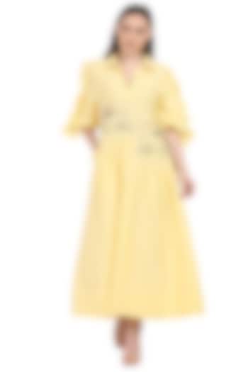 Yellow Embroidered Dress by Midori by SGV