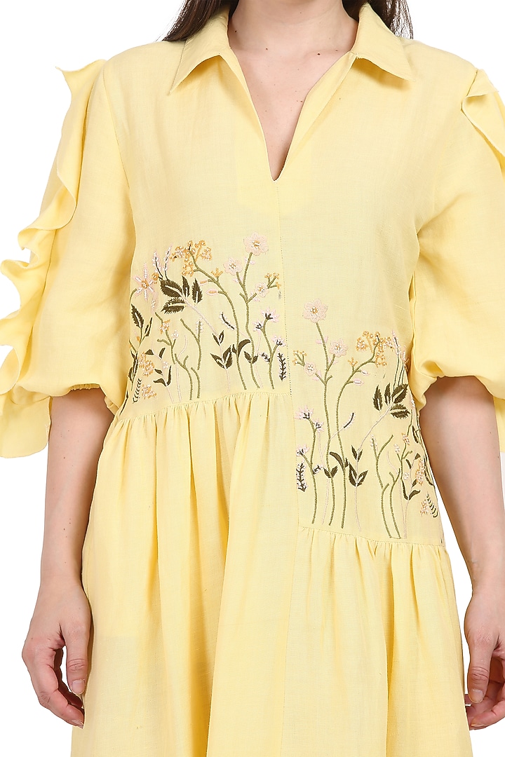 Yellow Embroidered Dress by Midori by SGV at Pernia's Pop Up Shop