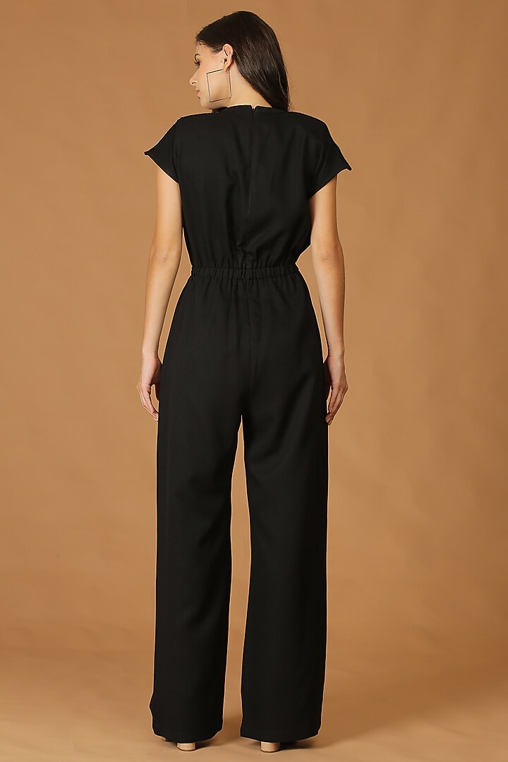 Black Lace Patch Work Jumpsuit by Midori by SGV at Pernia's Pop Up Shop