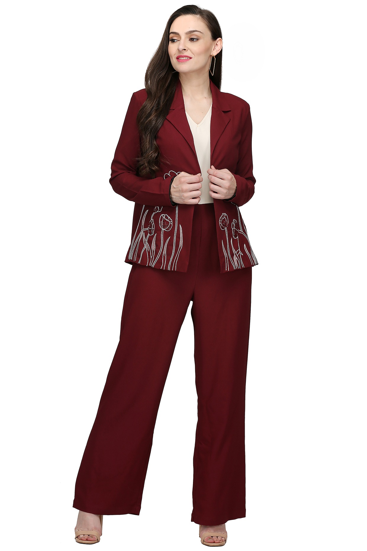 Maroon and white jumpsuit online