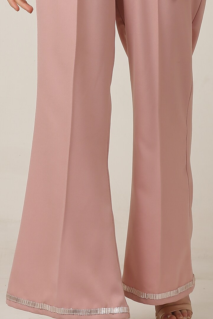 Blush Pink Embroidered Peplum Jumpsuit by Midori by SGV at Pernia's Pop Up Shop