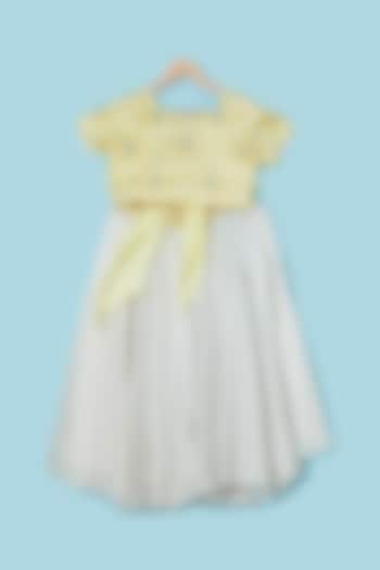 Powder Blue Embroidered Lehenga Set For Girls by Mi Dulce An'ya at Pernia's Pop Up Shop