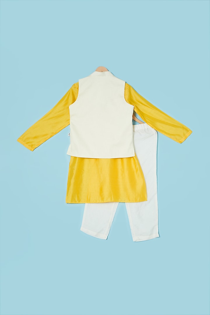 Off-White Hand Embroidered Bandhgala Set by Mi Dulce An'ya at Pernia's Pop Up Shop