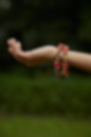 Multi-Colored Assorted Scrap Fabric Bangle by Medha at Pernia's Pop Up Shop