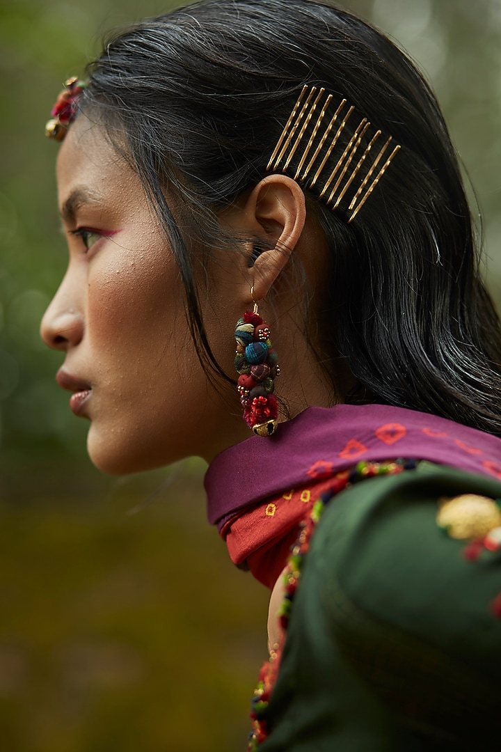 Multi-Colored Assorted Scrap Fabric Earrings by Medha at Pernia's Pop Up Shop