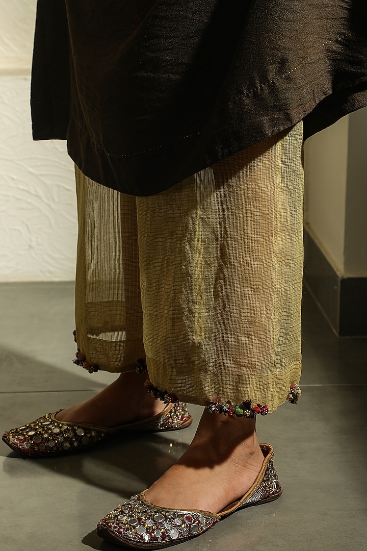 Light Green Kota Tissue Pants by Medha at Pernia's Pop Up Shop