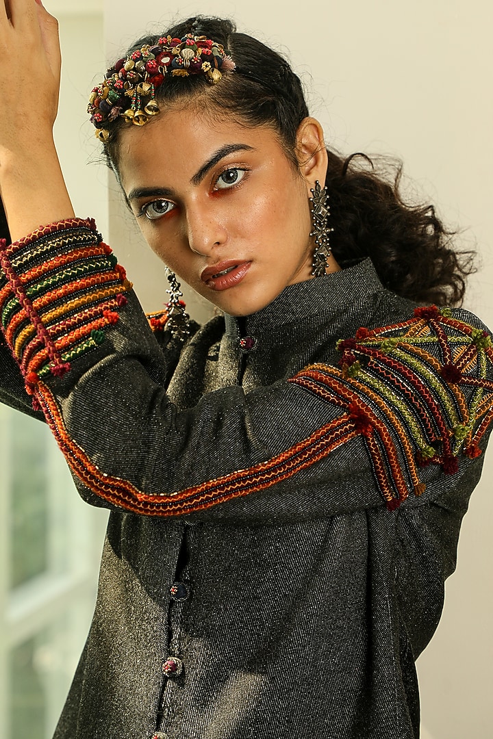 Multi Colored Cotton Choker Necklace by Medha at Pernia's Pop Up Shop