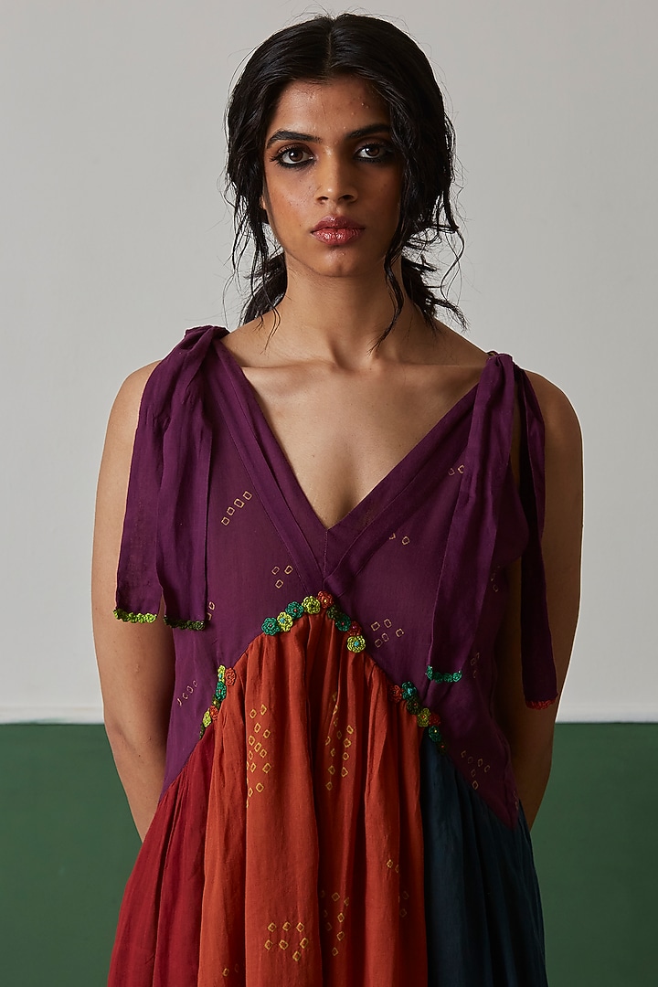 Multi-Colored Bandhani Tunic by Medha at Pernia's Pop Up Shop