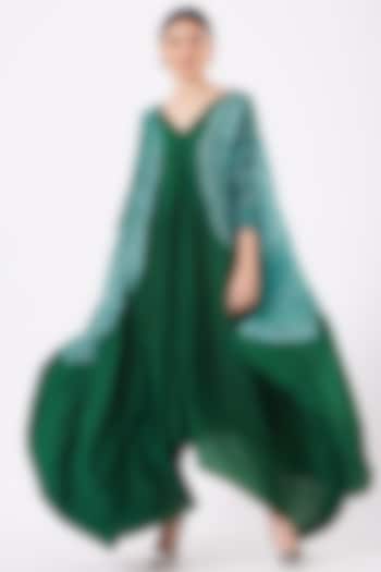 Emerald Green Shibori Dress by Medium