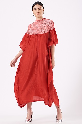 Red Tie-Dye Kaftan by Medium