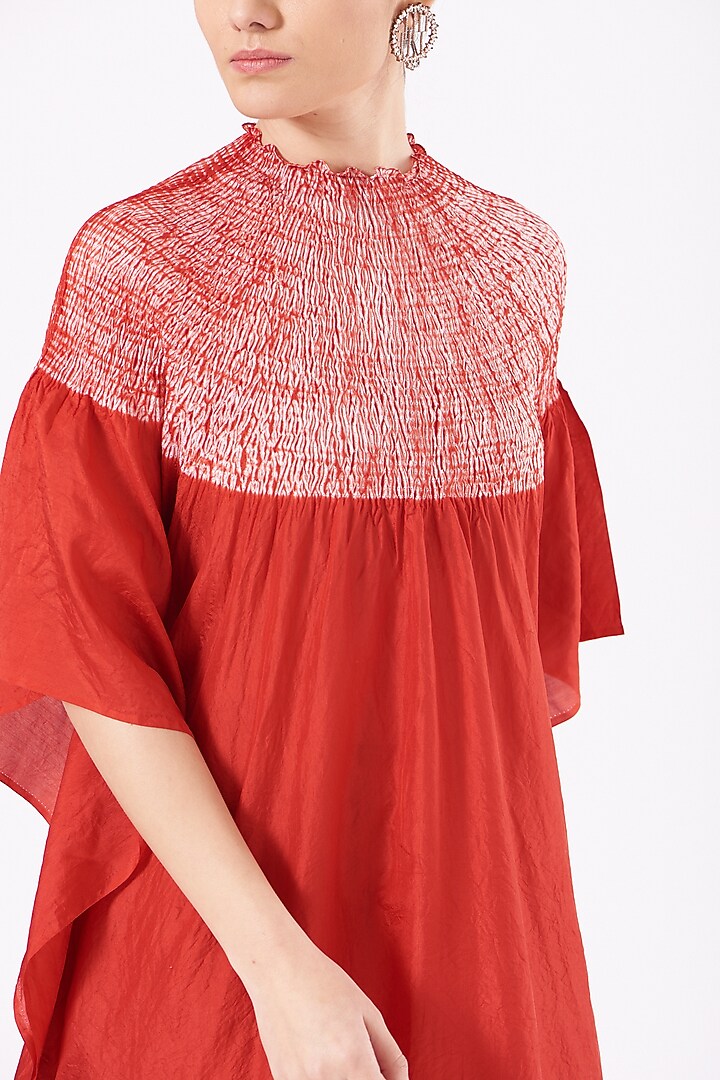 Red Tie-Dye Kaftan by Medium at Pernia's Pop Up Shop