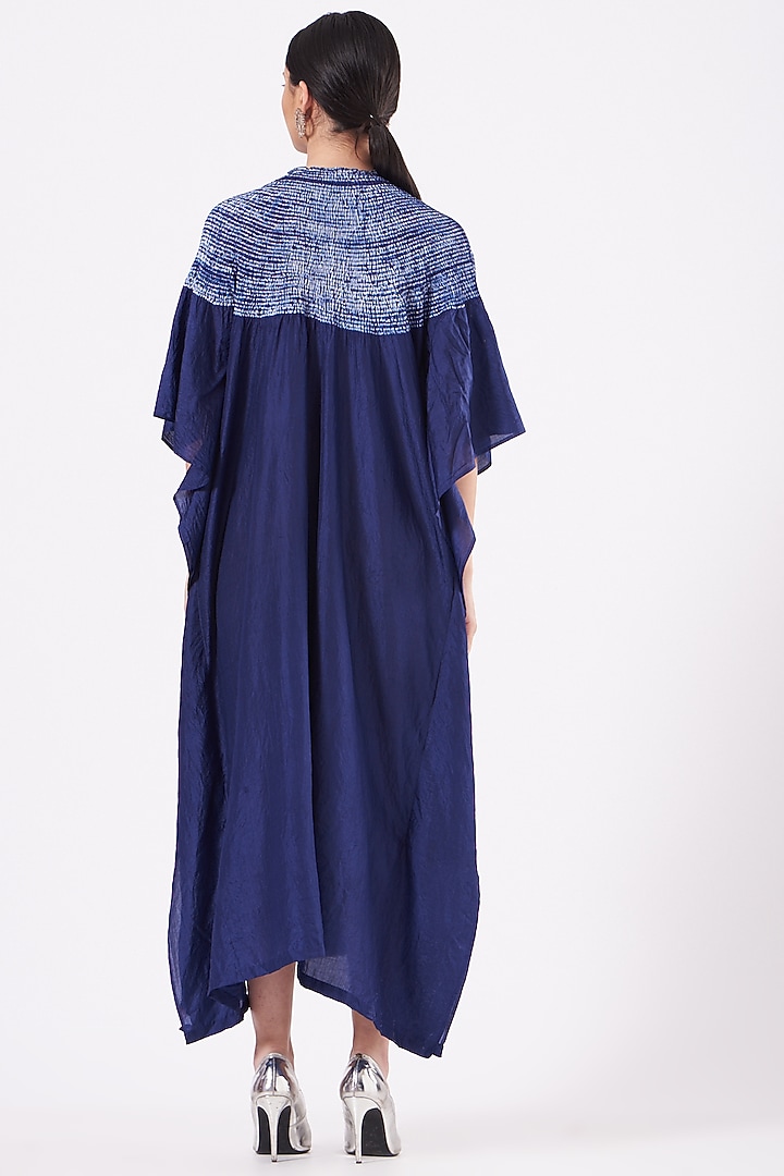 Navy Tie-Dye Kaftan by Medium at Pernia's Pop Up Shop