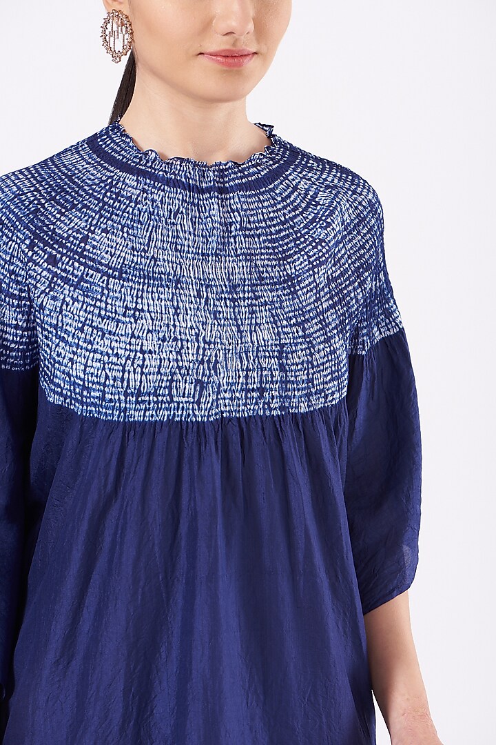 Navy Tie-Dye Kaftan by Medium at Pernia's Pop Up Shop