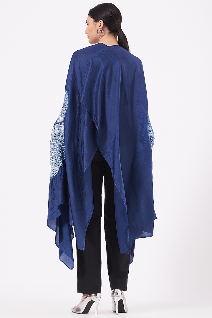 Navy Tie-Dye Cape by Medium at Pernia's Pop Up Shop