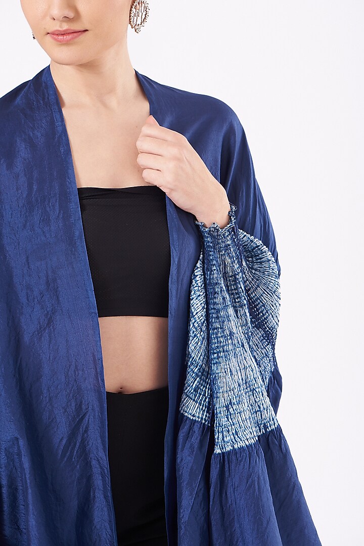 Navy Tie-Dye Cape by Medium at Pernia's Pop Up Shop
