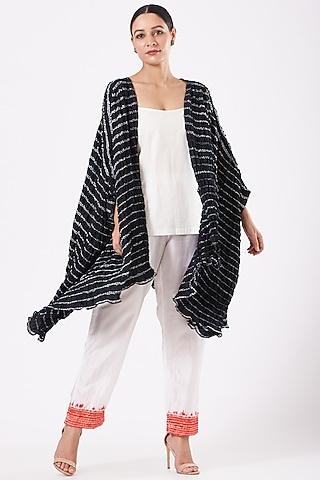 Black Hand Dyed Cape by Medium