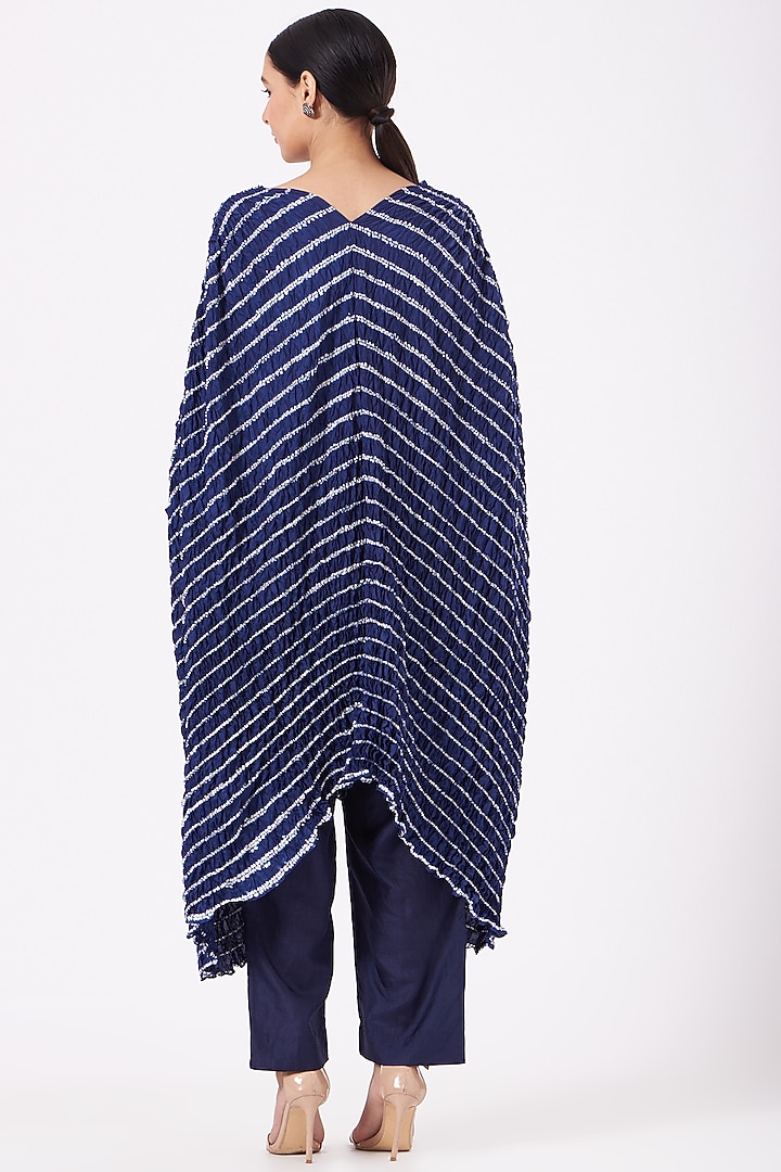 Navy Blue Hand Dyed Kaftan by Medium at Pernia's Pop Up Shop