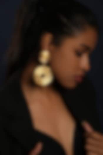Gold Plated Handcrafted Circular Dangler Earrings by MEDOSO JEWELLERY
