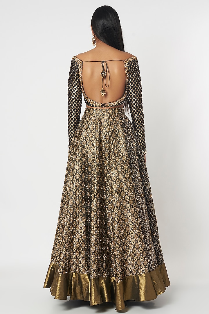 Black Embellished Bridal Lehenga Set by Megha Kapoor Label at Pernia's Pop Up Shop