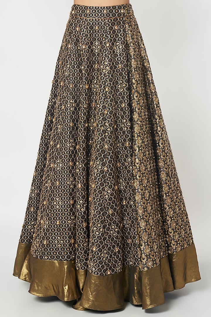 Black Embellished Bridal Lehenga Set by Megha Kapoor Label at Pernia's Pop Up Shop