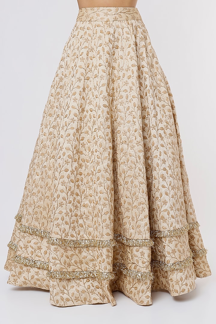 Gold Embroidered Bridal Lehenga Set by Megha Kapoor Label at Pernia's Pop Up Shop