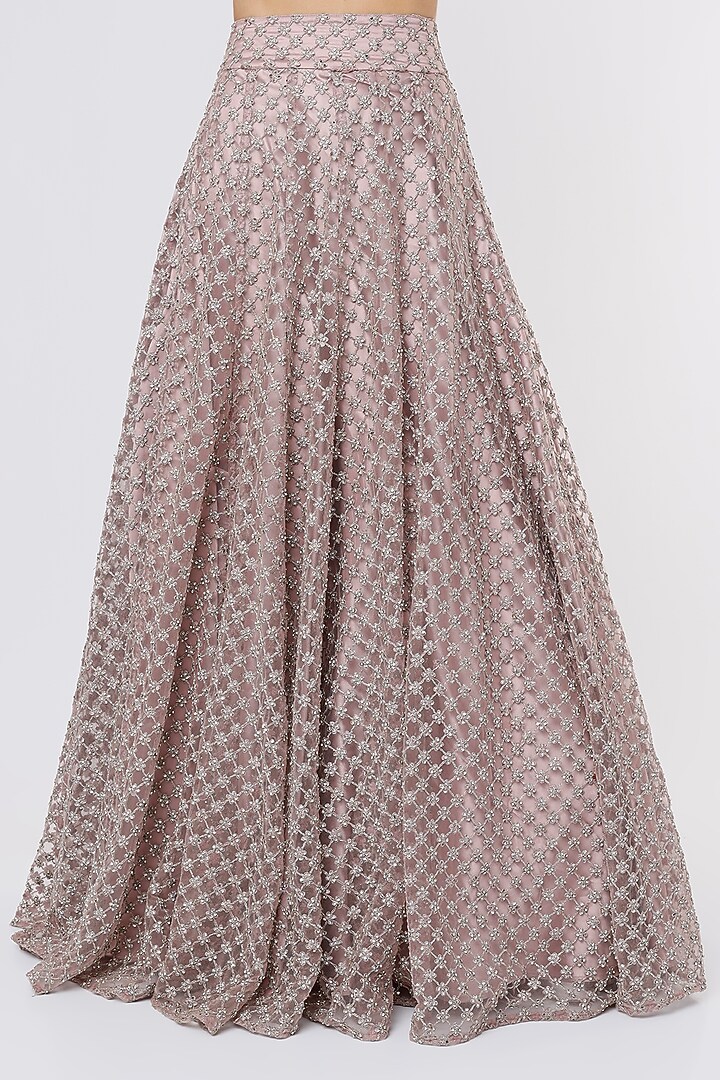 Champagne Satin Wedding Lehenga Set by Megha Kapoor Label at Pernia's Pop Up Shop