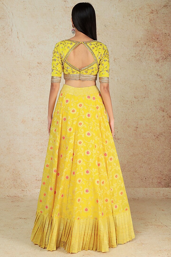 Yellow Embroidered Wedding Lehenga Set by Megha Kapoor Label at Pernia's Pop Up Shop