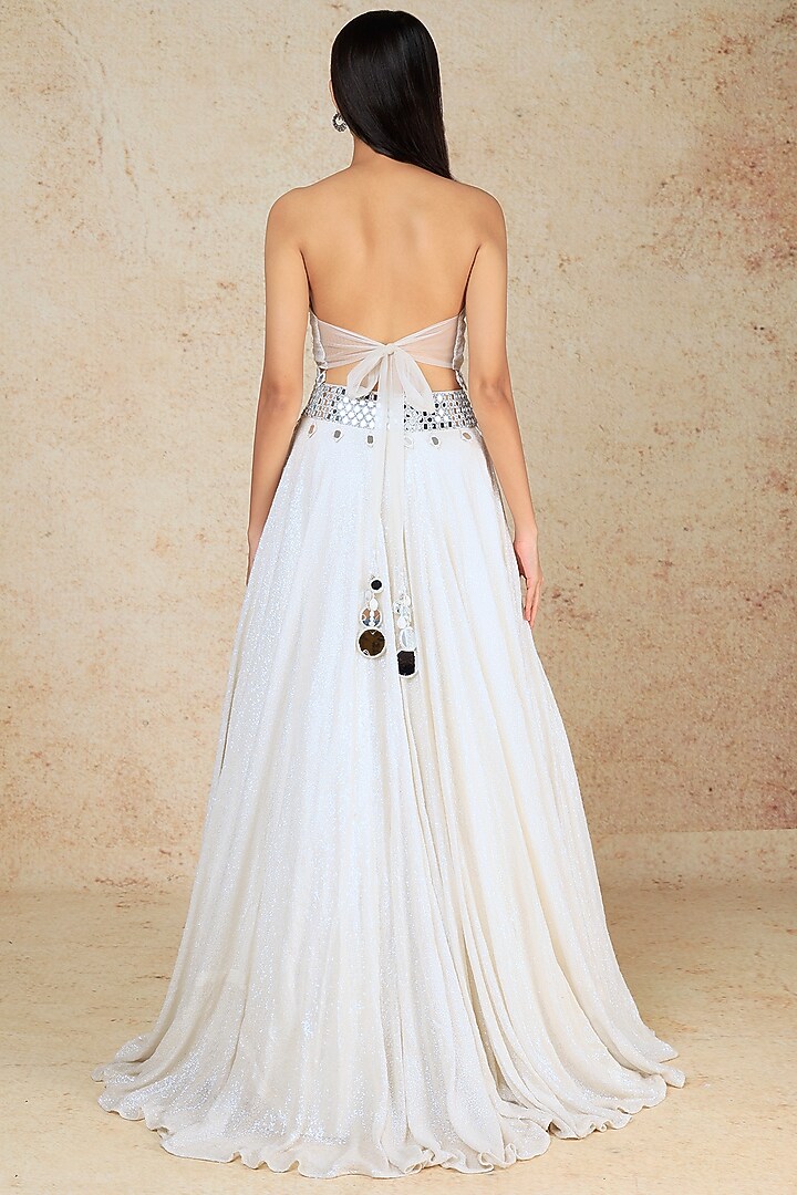 White Rayon Wedding Lehenga Set by Megha Kapoor Label at Pernia's Pop Up Shop