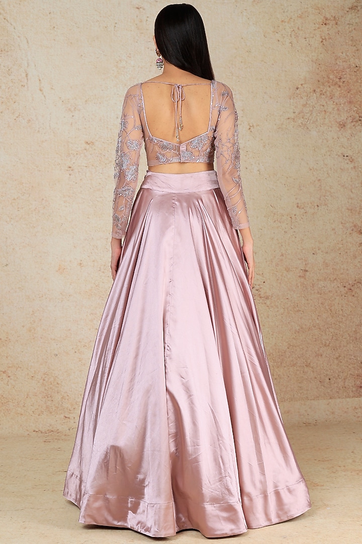Mauve Polyester Wedding Lehenga Set by Megha Kapoor Label at Pernia's Pop Up Shop