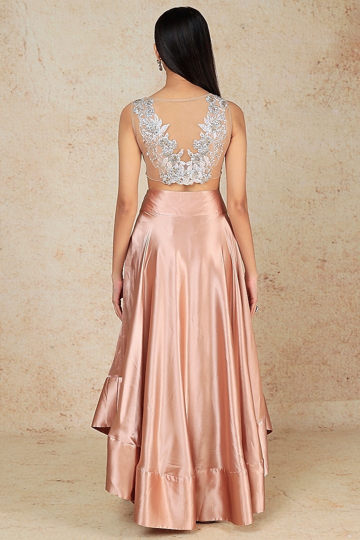 Blush Pink Polyester Wedding Lehenga Set by Megha Kapoor Label at Pernia's Pop Up Shop