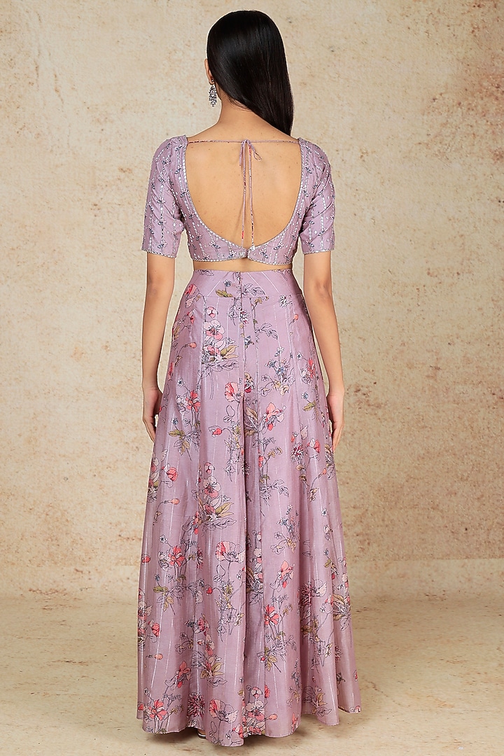 Lavender Printed Wedding Sharara Set by Megha Kapoor Label at Pernia's Pop Up Shop