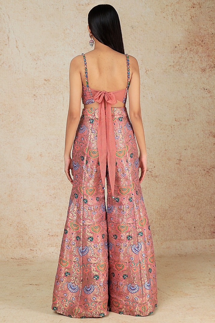 Peach Brocade Wedding Sharara Set by Megha Kapoor Label at Pernia's Pop Up Shop