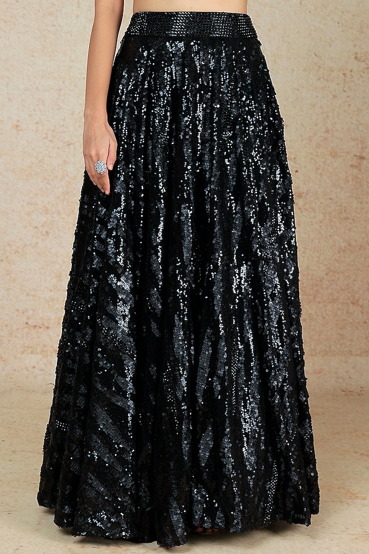Black Embroidered Wedding Lehenga Set by Megha Kapoor Label at Pernia's Pop Up Shop