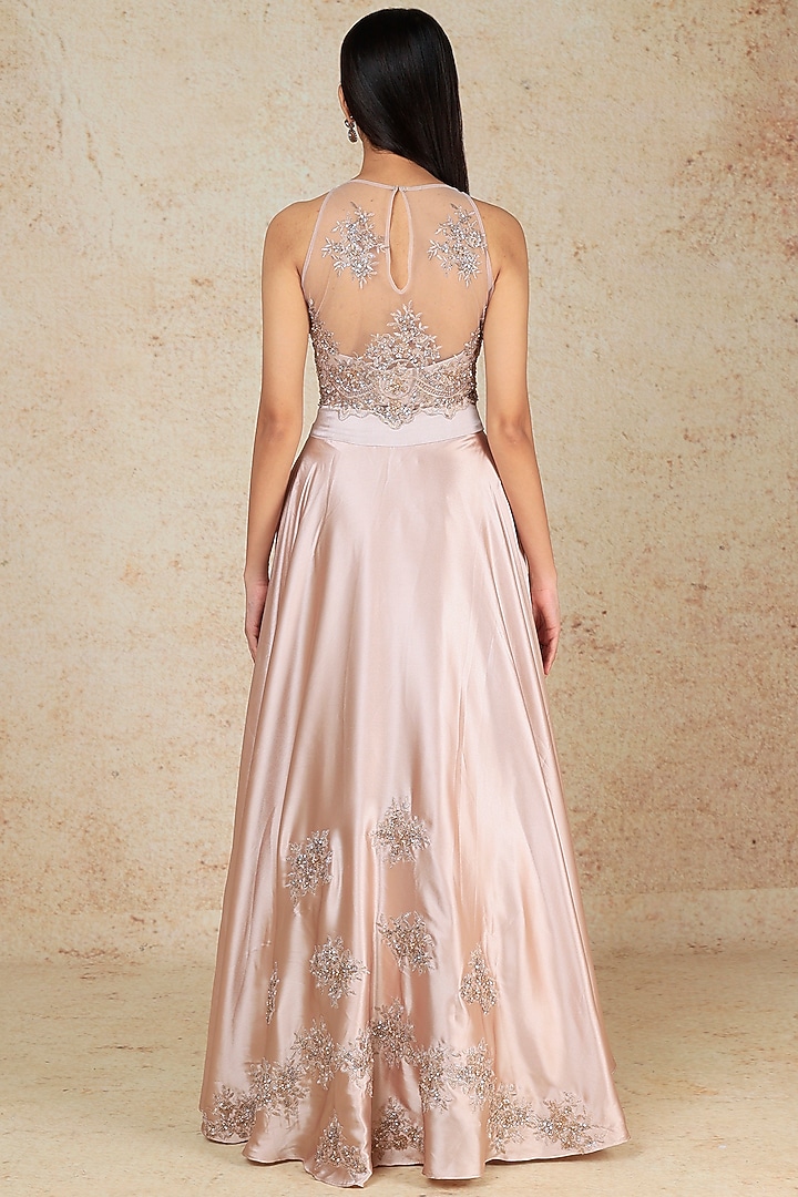Blush Pink Wedding Lehenga Set In Polyester by Megha Kapoor Label at Pernia's Pop Up Shop