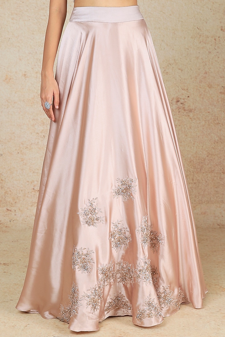 Blush Pink Wedding Lehenga Set In Polyester by Megha Kapoor Label at Pernia's Pop Up Shop